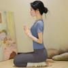 Women's Yoga Set: 2026 Slimming Short Sleeve Pilates Top