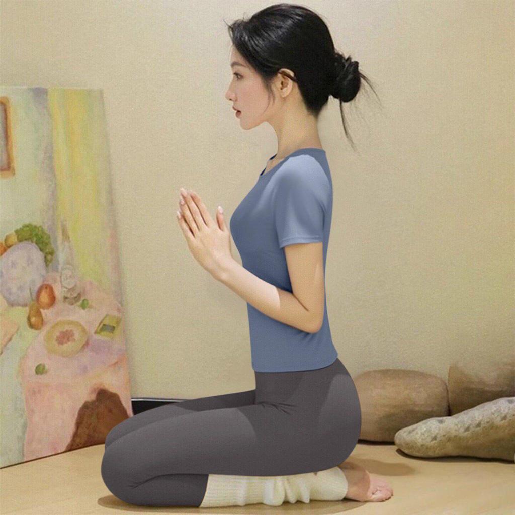 Women's Yoga Set: 2026 Slimming Short Sleeve Pilates Top
