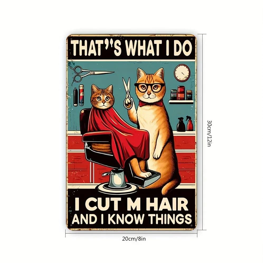 

Charming Cat Barber Decor Versatile for Salons Cafes Gifting to Barbers 20x30cm