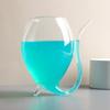 Vampire Shape Wine Glasses, Transparent Cocktail Glass with Drinking Tube, Novelty Glass Cup for Wine, Champagne, Juice, Home, Bar, Party Decor