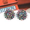 Ruby and Red Corundum Water Drop Earrings with Colored Sapphires and Diamond Studs in White Gold Plating