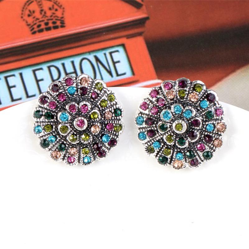 Ruby and Red Corundum Water Drop Earrings with Colored Sapphires and Diamond Studs in White Gold Plating