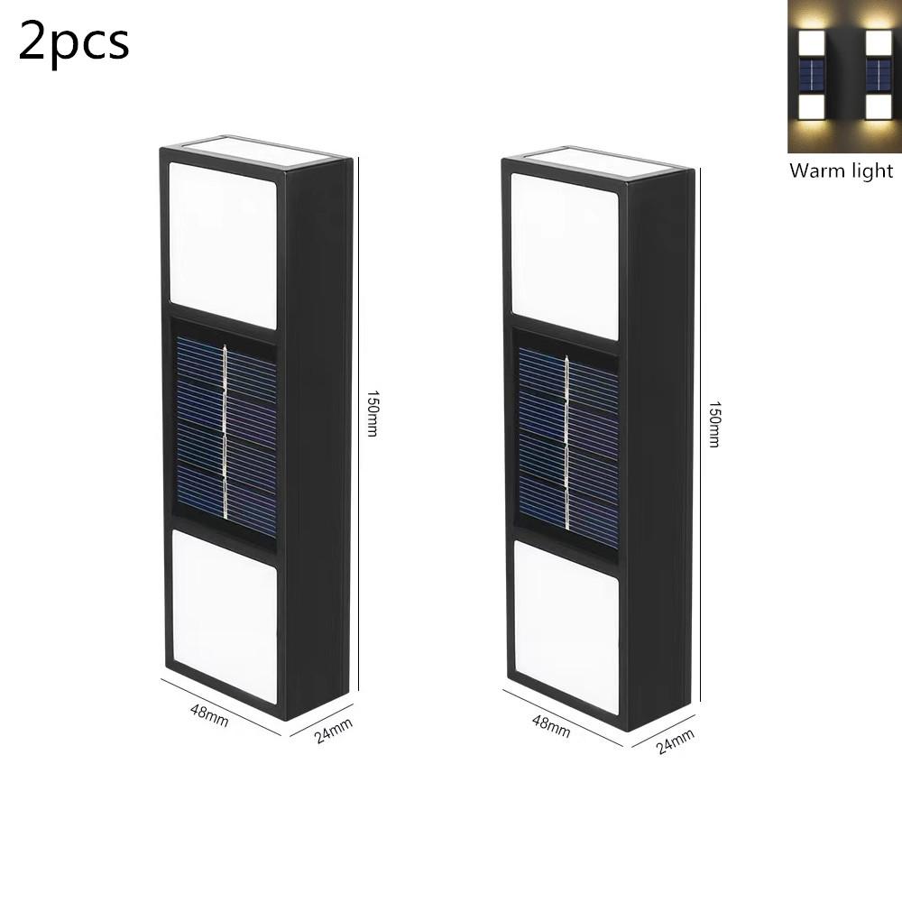 4pcs Solar Wall Lamp Outdoor Waterproof Solar Powered Light UP and Down Illuminate Home Garden Porch Yard Garage Decoration