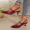 French Pointed Toe High-heeled Baotou Sandals Spring and Summer New Stiletto Patent Leather Temperament Cool Single Shoes