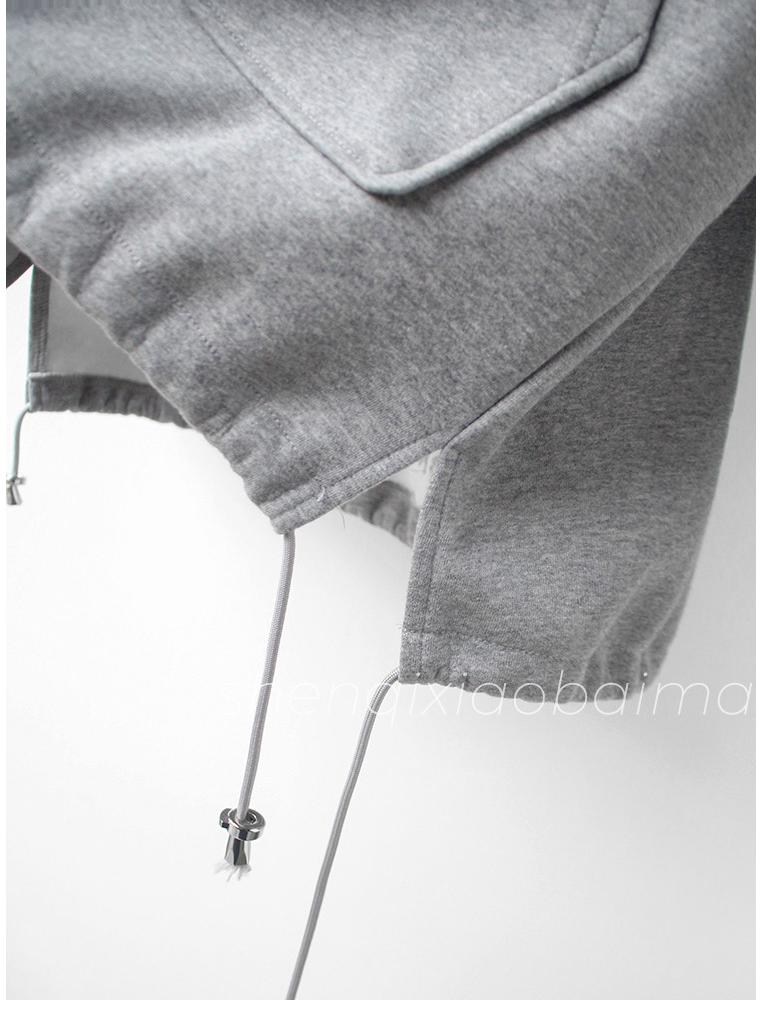 2023 Autumn/Winter Imitation Hua Cotton Loose Mid-Length Fleece-Lined Thick Coat