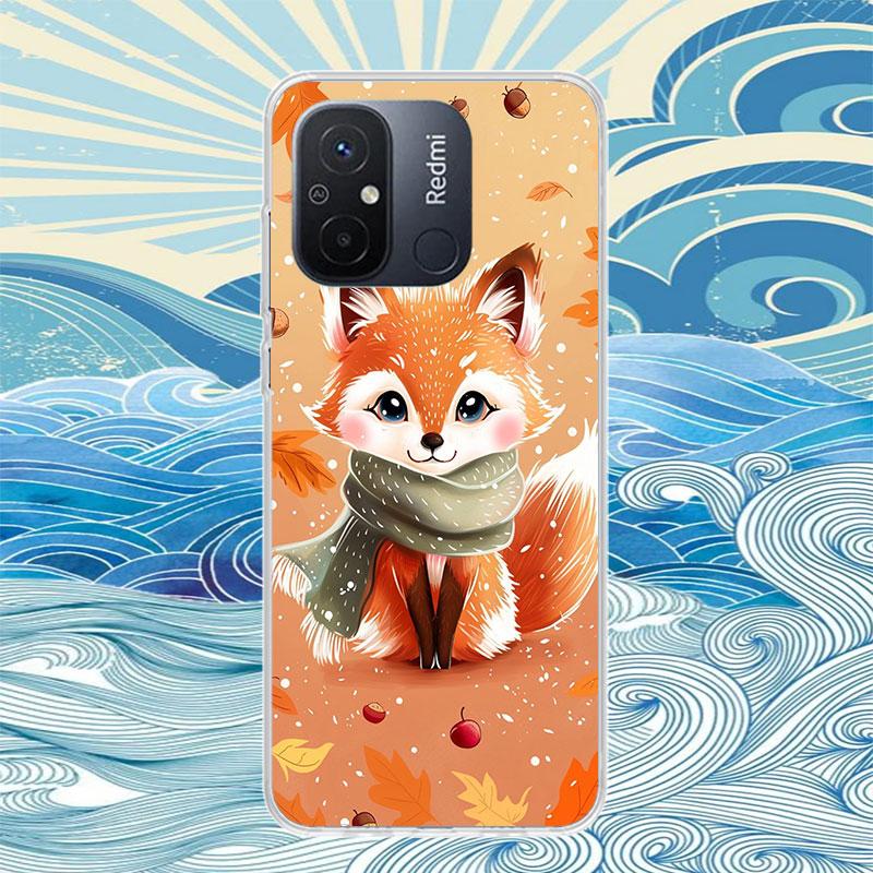 Animal Fox Phone Case For Xiaomi Redmi 13 13C 14C 12 12C 10 10A 10C 9 9A 9C 9T 8 8A 7 7A 6 Pro 6A K70 K60 K40 K20 S2