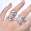 Small Fresh Sea Blue Enamel Dripping Oil Flower Butterfly Opening Ring Niche Light Luxury High-End Ring