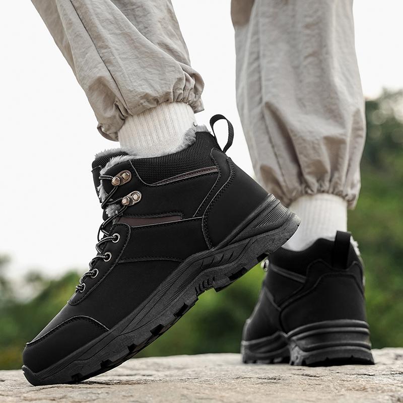 TUINANLE Ghete de iarnă pentru bărbați, călduroase, izolate, pantofi de drumeție, ghete de zăpadă pentru exterior, antiderapante, de înaltă calitate