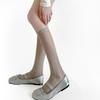 Niche Beaded Curtain Vertical Stripe Jacquard Silk Stockings: Lace French Calf Socks In Pure Desire Milk White