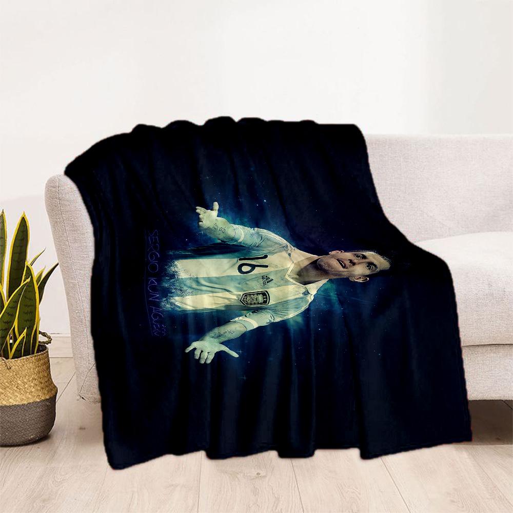 Manchester City Player Action Blanket Soft & Cozy Suitable for Seaside Office Chair Bed Four Seasons Universal Modern