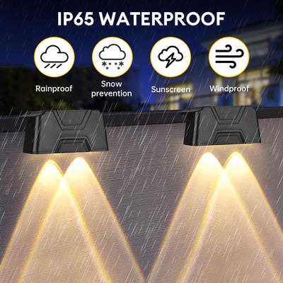 LED Solar Fence Garden Lights Super Bright Waterproof Solar Powered Lamps Wall Light Balcony Stairs Street Lighting Garden Decor