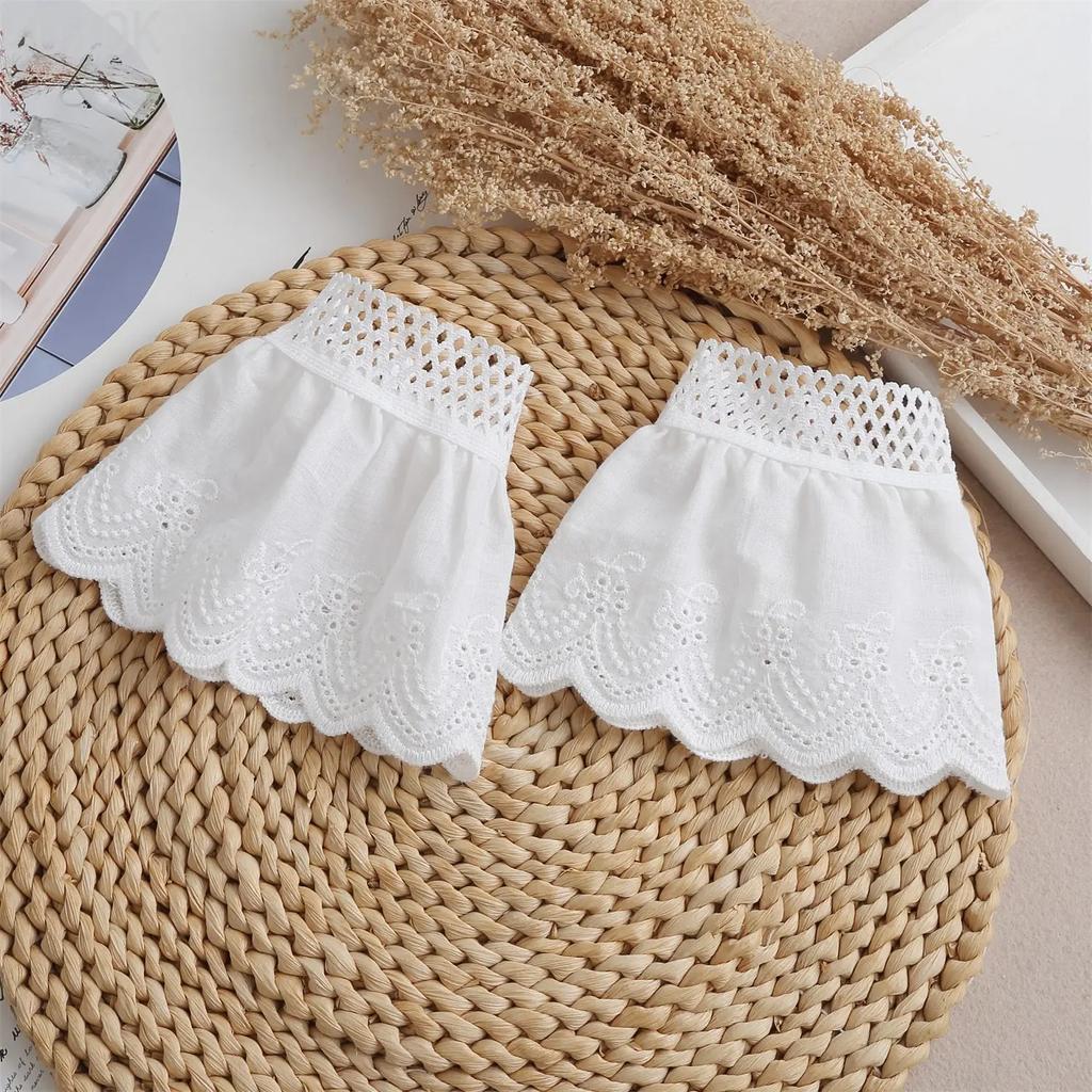 Cross-border Pleated Mesh Lace Sleeves Women's Decorative Cuffs Replacement Fake Sleeves