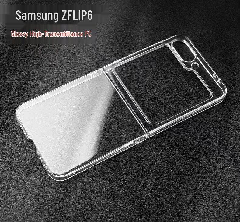 Samsung Z Flip6 Transparent Foldable Phone Case - Glossy Protective PC Shell Samsung Z Flip6