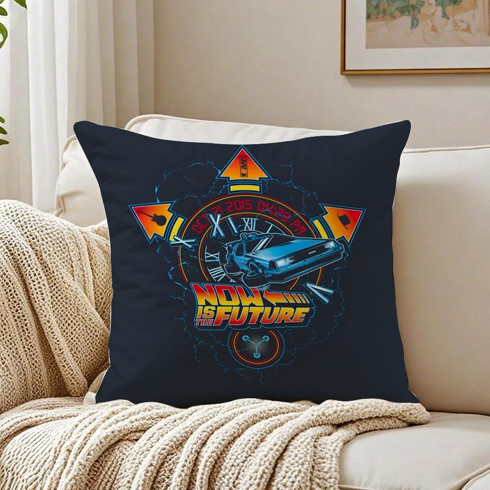 Classic SciFi Movie BBack To The FFuture Cushion Cover Linen Pillowcase Soft  for Sofa Bed Home Room Decor