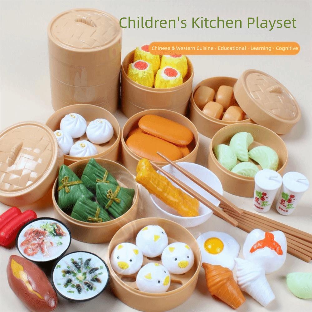 22/31/44/84PCS Miniature Steamer Buns Simulation Kitchen Toy Multicolor Chinese Breakfast Toy  Gift