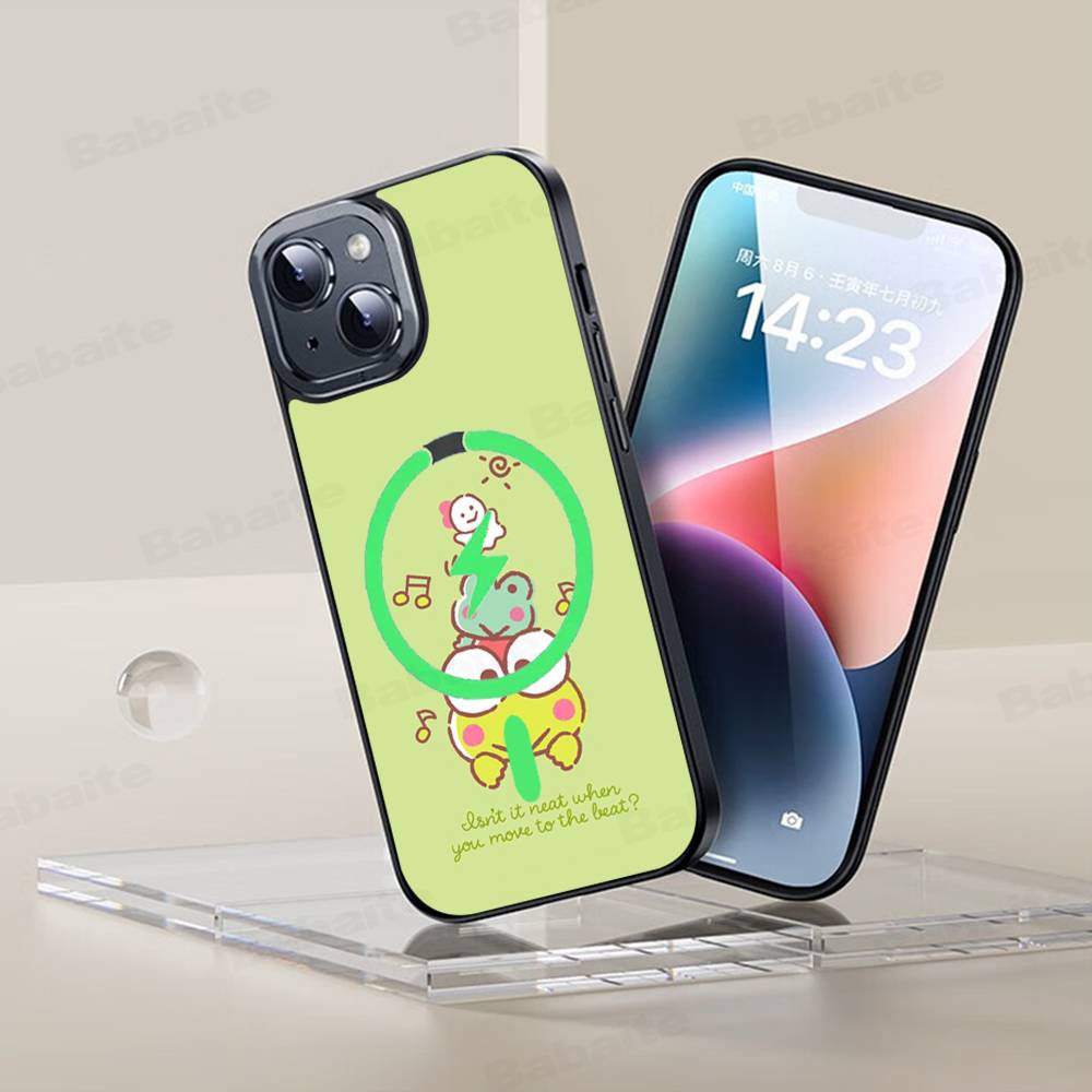 Cute Cartoon K-Keroppis Phone Case For IPhone 13 14 15 11 12 16 17 Pro Max Plus For Magsafe Magnetic Shell