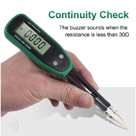 Smart SMD Tester Multimeter Auto Range Capacitance Resistance Diode Capacitor Rotable Tweezer LCD Display Digital Battery Tester