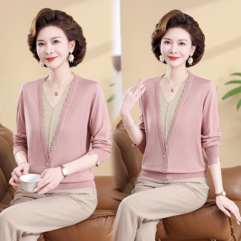 

Stylish Age-Reducing Knit Top - Young Mother Autumn 2026 Collection 4XL (for 165-180 lbs) розовый