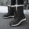 Womens Winter Warm Snow Boots High Top Waterproof Anti-Slip Outdoor Hiking Shoes With Faux Fur Lining