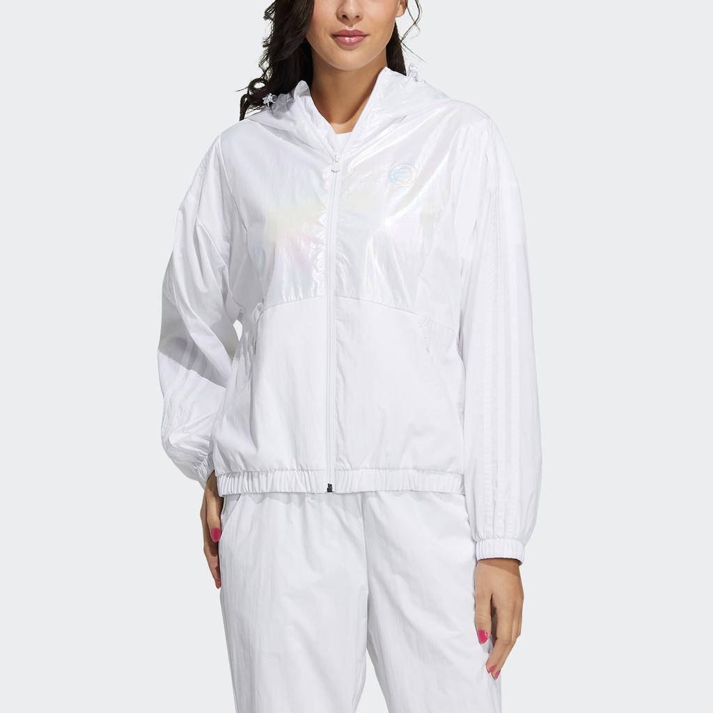 adidas Neo W Hype Wb 2 Ležérna športová bunda s kapucňou Dámska bunda Biela GP5408