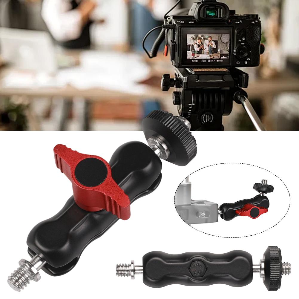 Ball Head Clamp W/ 1/4inch -20 Thread Ball Mount Clamp Magic Arm Super Clamp for GoPro DSLR Camera Monitor LED Light Mic