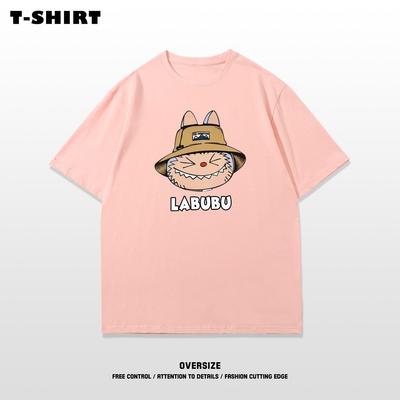 Labubu T-shirt Casual Short-sleeved Round Neck Unisex Fashion Casual