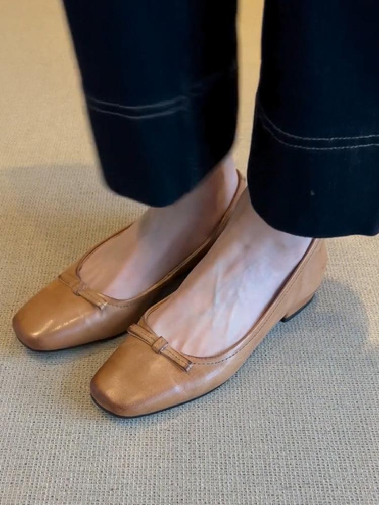 2026 Retro Bow Flat Bottom Shallow Mouth Commuter Comfortable Women's Shoes
