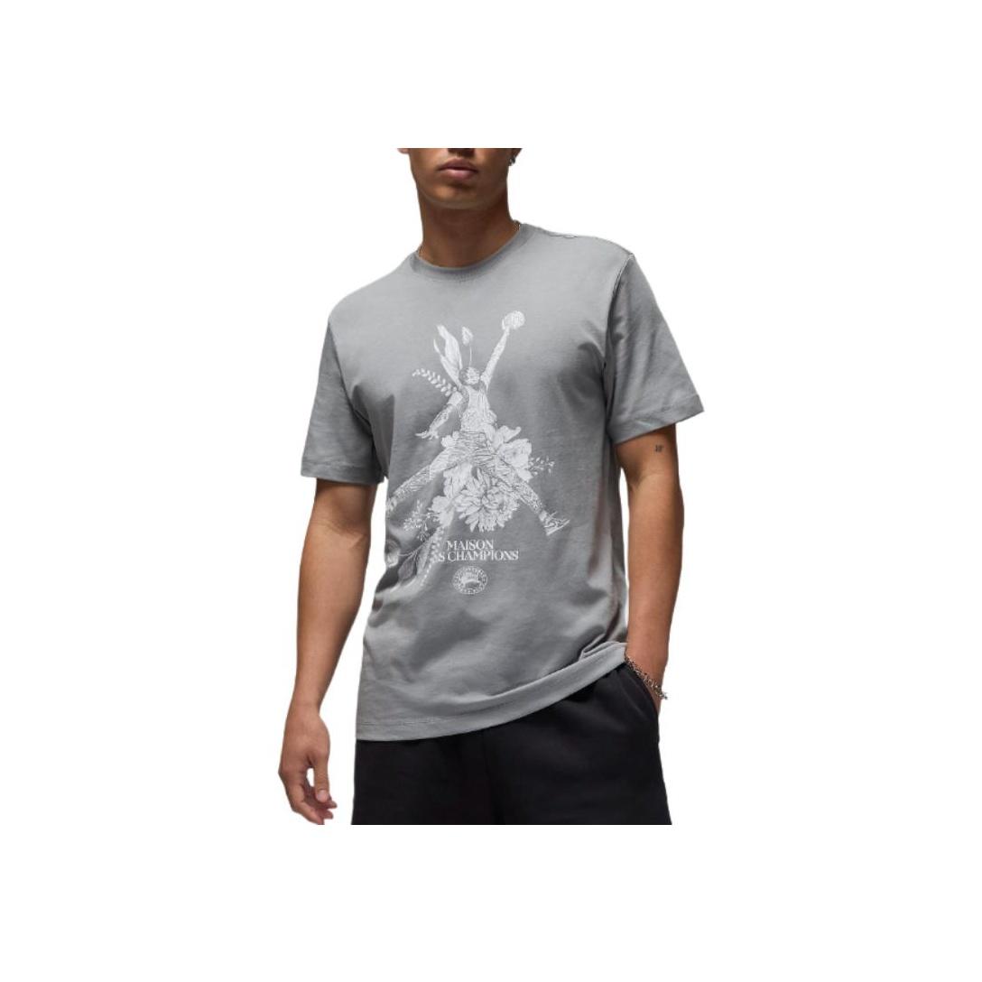 

Jordan Sports Cotton Soft Dry Comfortable Short Sleeve T-Shirt Men Tops Granite-Gray FZ1928-073 S