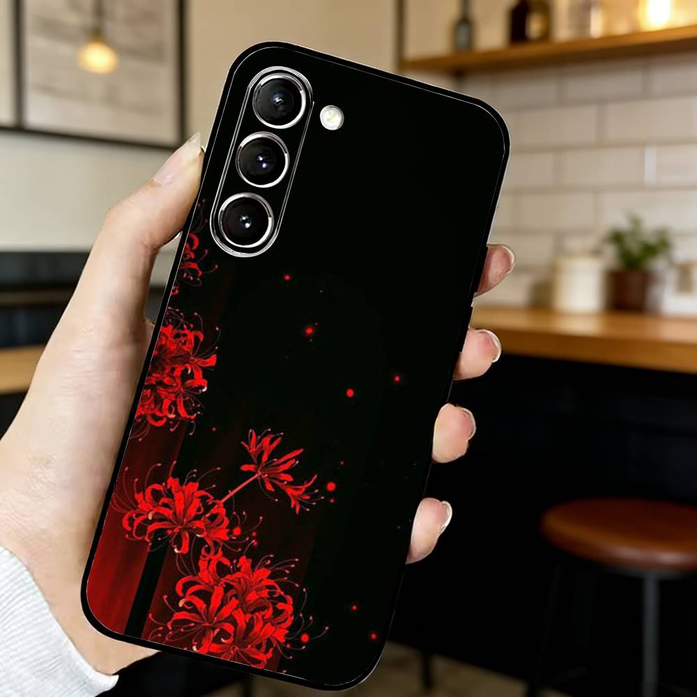 Ghoul Red Spider Lily Tokyo Phone Case For Samsung S24,21,22,23,30,Ultra,S20,Plus,Fe,Lite, Black Soft Cover