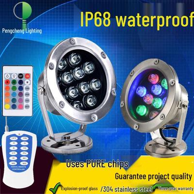 Bunte 24V LED Fernbedienung Unterwasser Pool Scheinwerfer - Edelstahl Brunnenlicht
