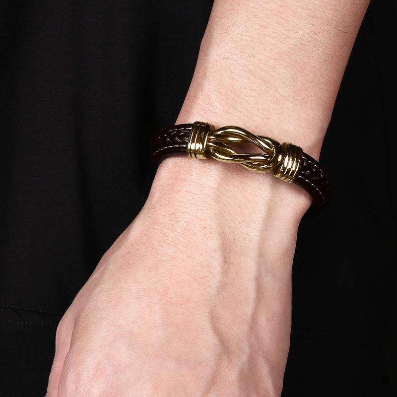2026 Men's 8-character Gold Bracelet, European and American High-quality Jewelry