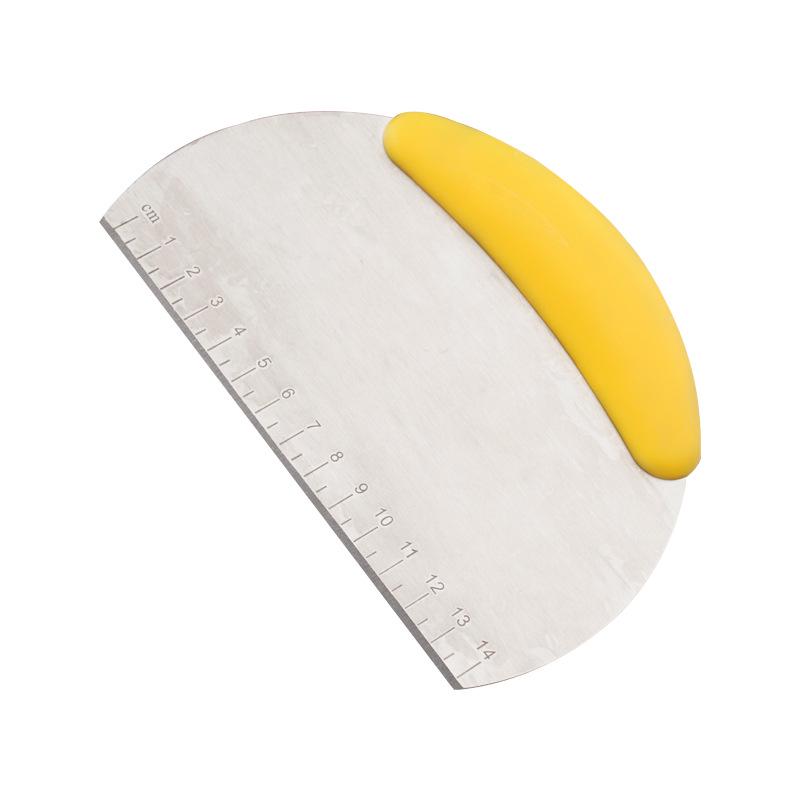 Stainless Steel Beveled Rice Noodle and Cream Scraper with Scale - Multi-Purpose Baking Cutter.