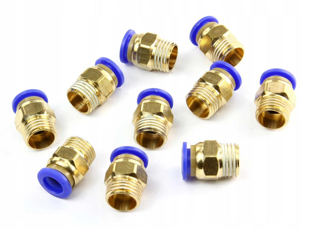 Set Of Threaded Pneumatic Quick Connectors 14 8Mm 10 Pcs