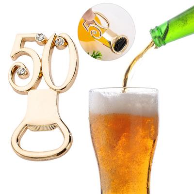 Ausgezeichneter Getränkeöffner, 50 Zahlen, goldene Farbe, offener Deckel