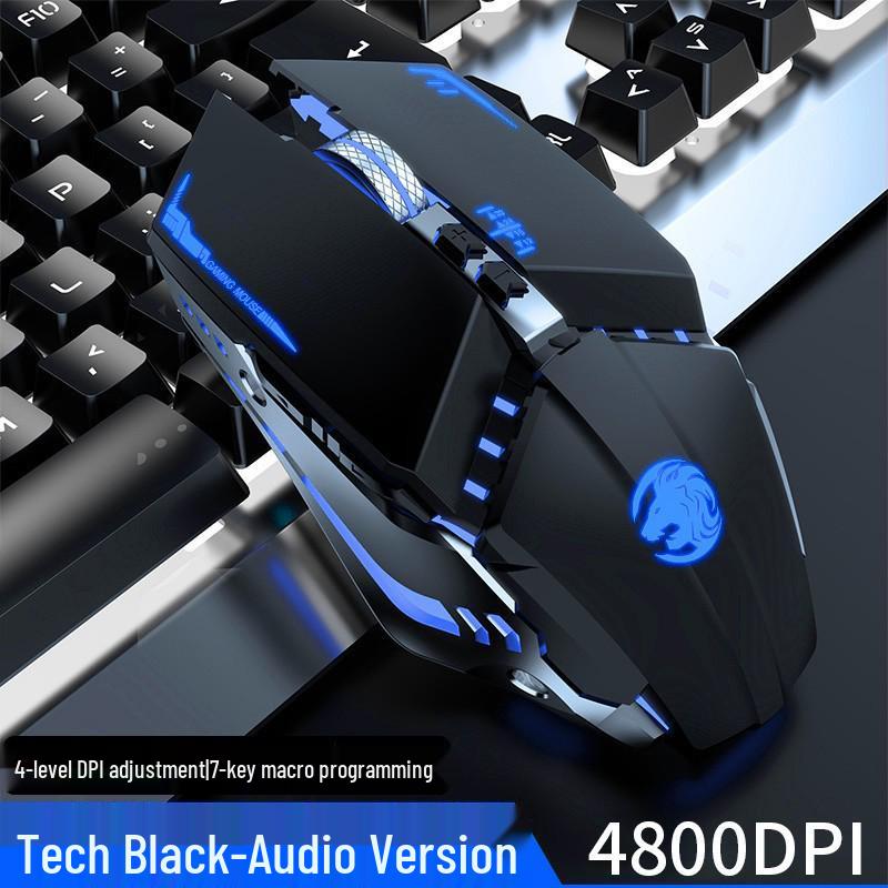 Silent Wired Luminous Mechanical Gaming Mouse for eSports and Home Office