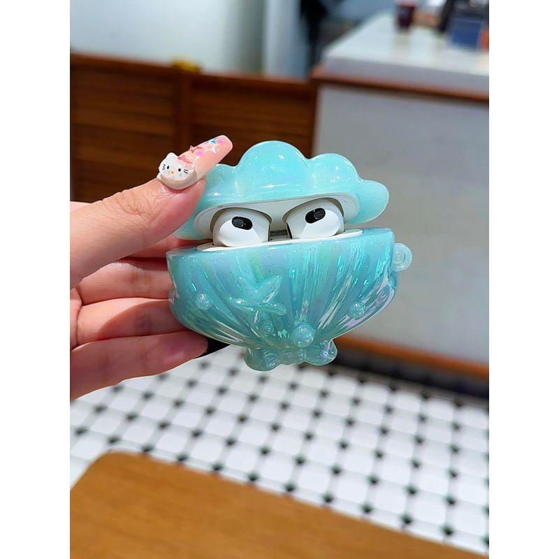 

for Apple Wireless Bluetooth Airpodspro Earphone Case Soft Airpods4 Generation Women s Airpods1/2 Silicone 3 Generation Drop-Resistant Pro2 Generation Apple AirPods 2 Colorful blue shell (single shell)