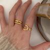 Trendy Double Layered Winding Twisted Rings for Women Men Japan Korea Style Irregular Opening Rings Daily Wear Jewelry Wholesale
