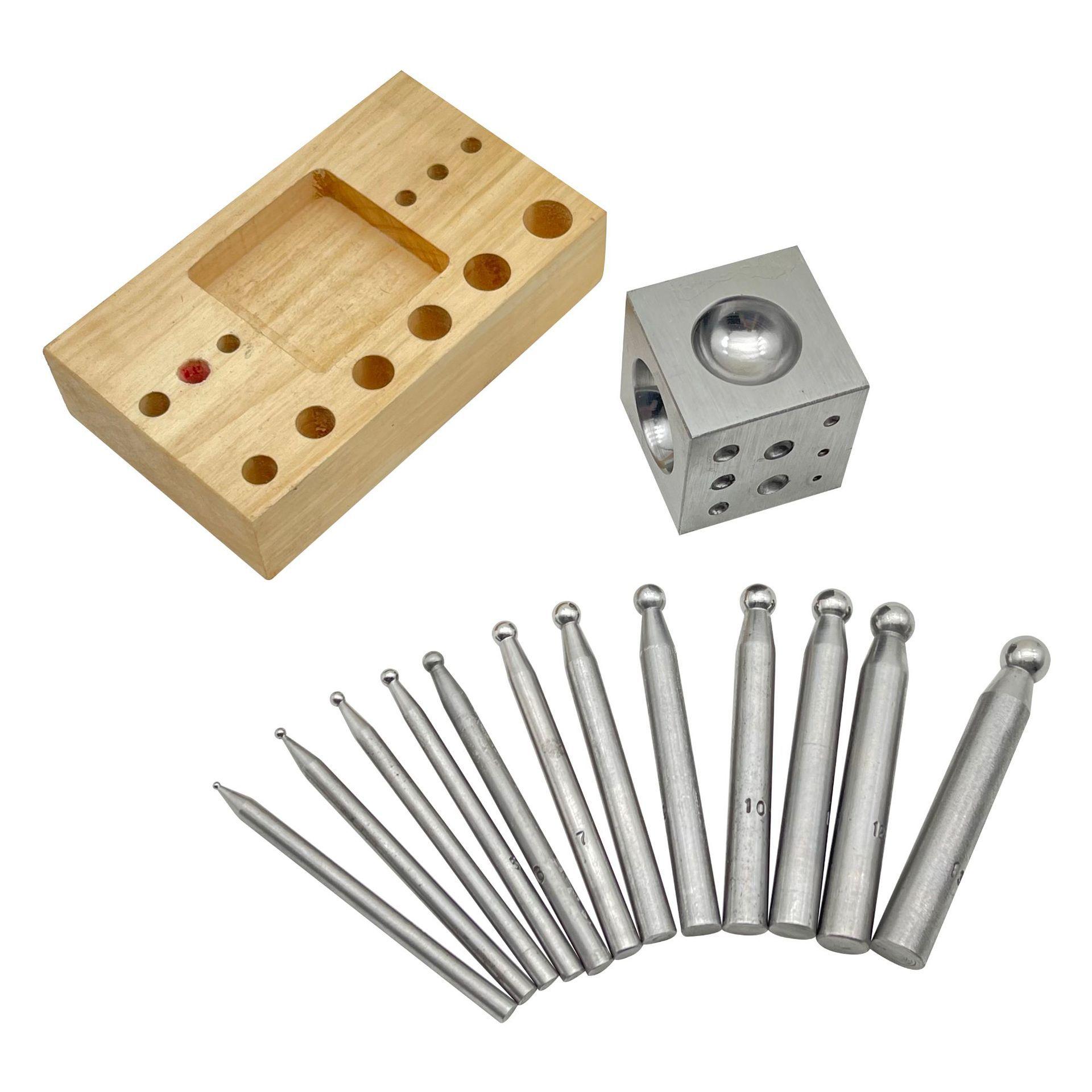 Набор из 13 предметов наковальни-гнезда с деревянной опорной пластиной — фото 3