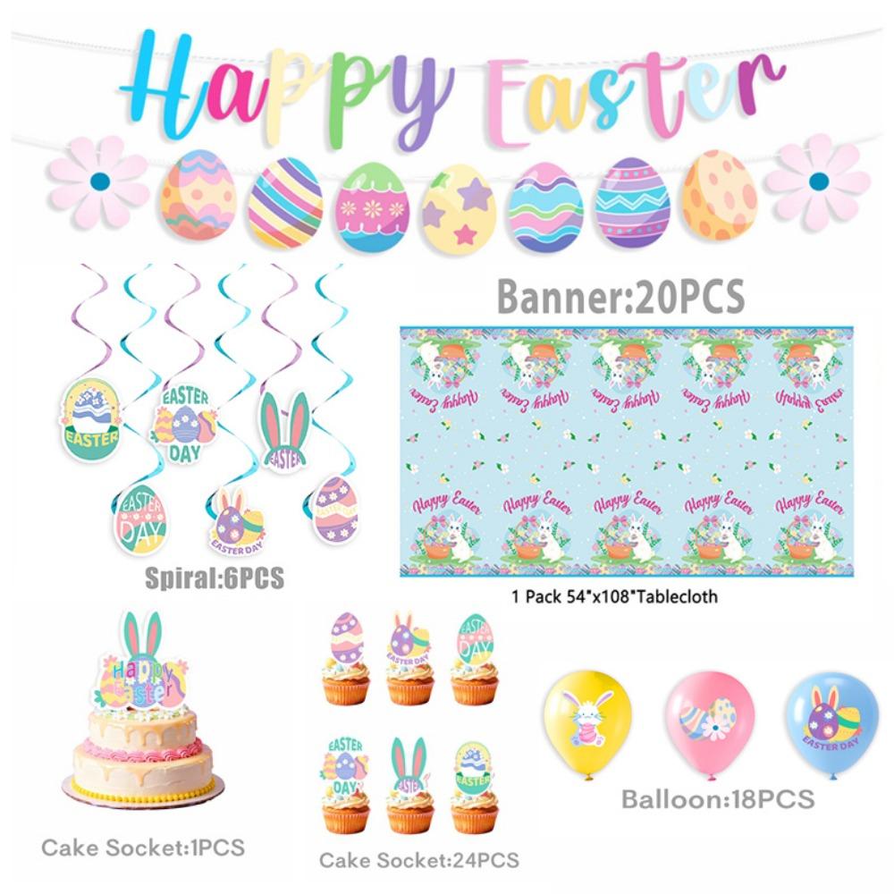 Creative Easter Party Decorations Rabbit Spiral Hanger Happy Easter Decor Cute DIY Easter Theme Decor Birthday Party
