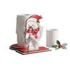 Christmas Tissue Holder Ornament Snowman Reindeer Santa Claus Festive Wooden Atmosphere Decoration Item