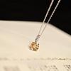 S925 Sterling Silver Natural Citrine Pendant Necklace