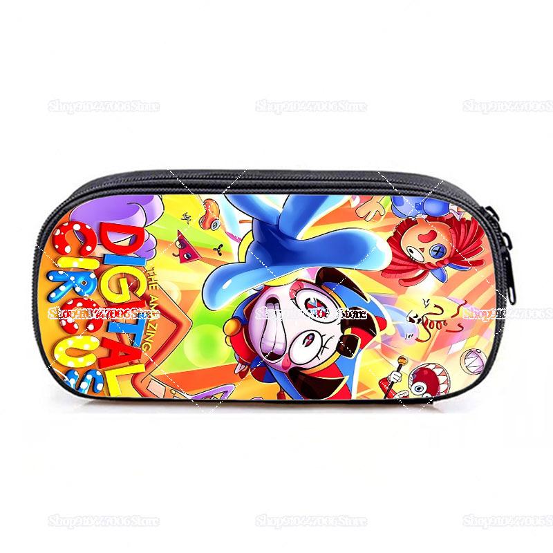 Kreslený Anime Úžasný Cirkus Vzor Tisk Pouzdro na tužky Pomni Jax Pouzdro na tužky Zipové Pouzdro na tužky Velká kapacita Úložné prostory na psací potřeby