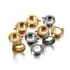 10pcs/lot Stainless Steel Gold Flat Huggie Earring Hooks With Loop Round Ear Post With Ring For DIY Jewelry Making Supplies