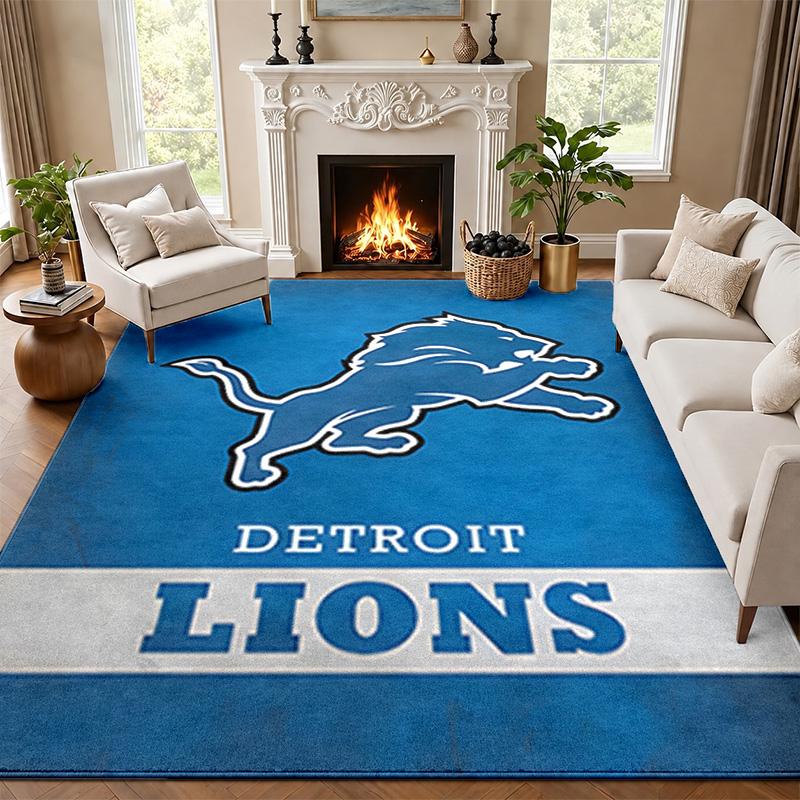 Detroit Lions Carpet Door Mat for Living Room or Bedroom Protective Mat Under Chair Office Decoration Christmas Gift Birthday Present