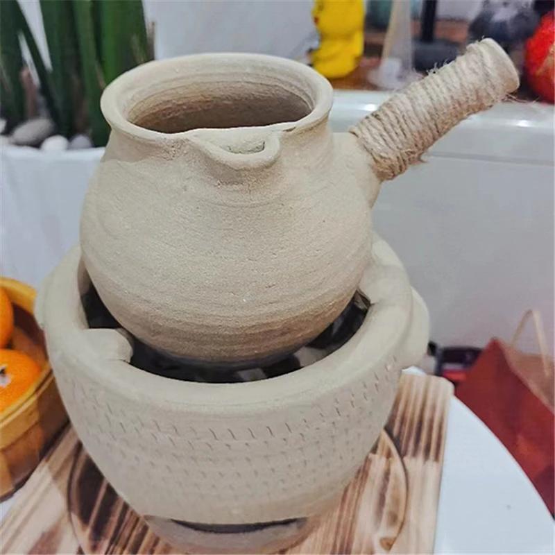 Teapot Pottery Justice Cup Handmade Clay Pot Natural Pottery Tea Pot Pottery Pot Water Jug Boil Tea In a Fire Roast Tea Pots