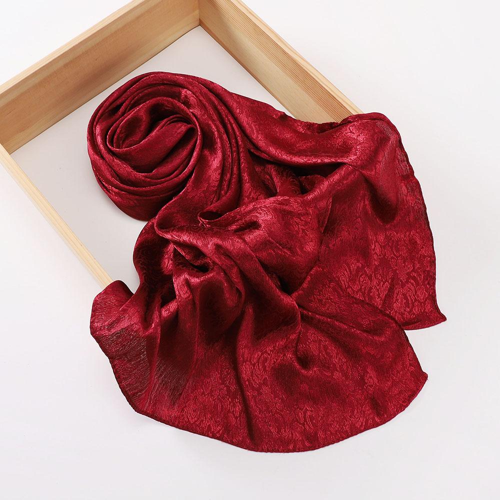 Malaysia's new imitation silky satin jacquard long scarf, women's shawl, headscarf MSL402