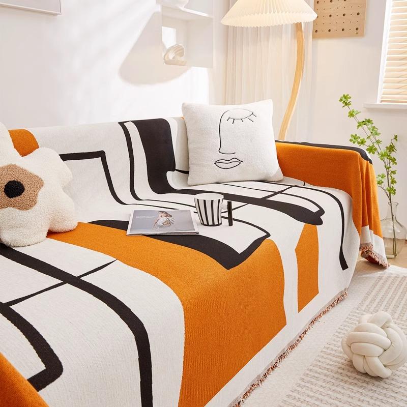 Prosop de Sofa Gros din Material Chenille Simplu Modern Geometric Husă de Sofa All-Inclusive Pânză Husă Universală Anti-Zgârieturi