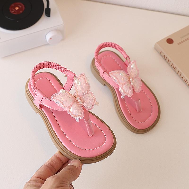 Girls Fashionable Sandals: Summer Children s Princess-Style Breathable Thong Sandals 23