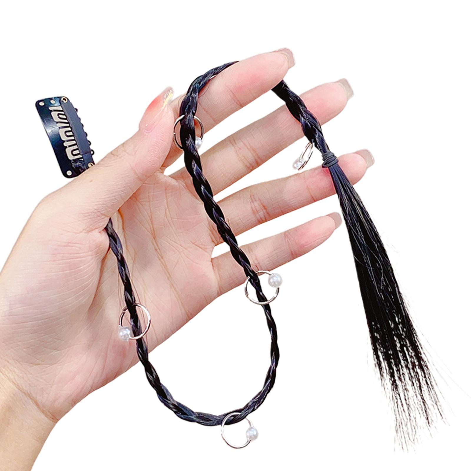 

Косы для наращивания волос Детские косички 20-дюймовые длинные плетеные заколки для наращивания волос в синтетических шиньонах Черные синтетические волосы 1