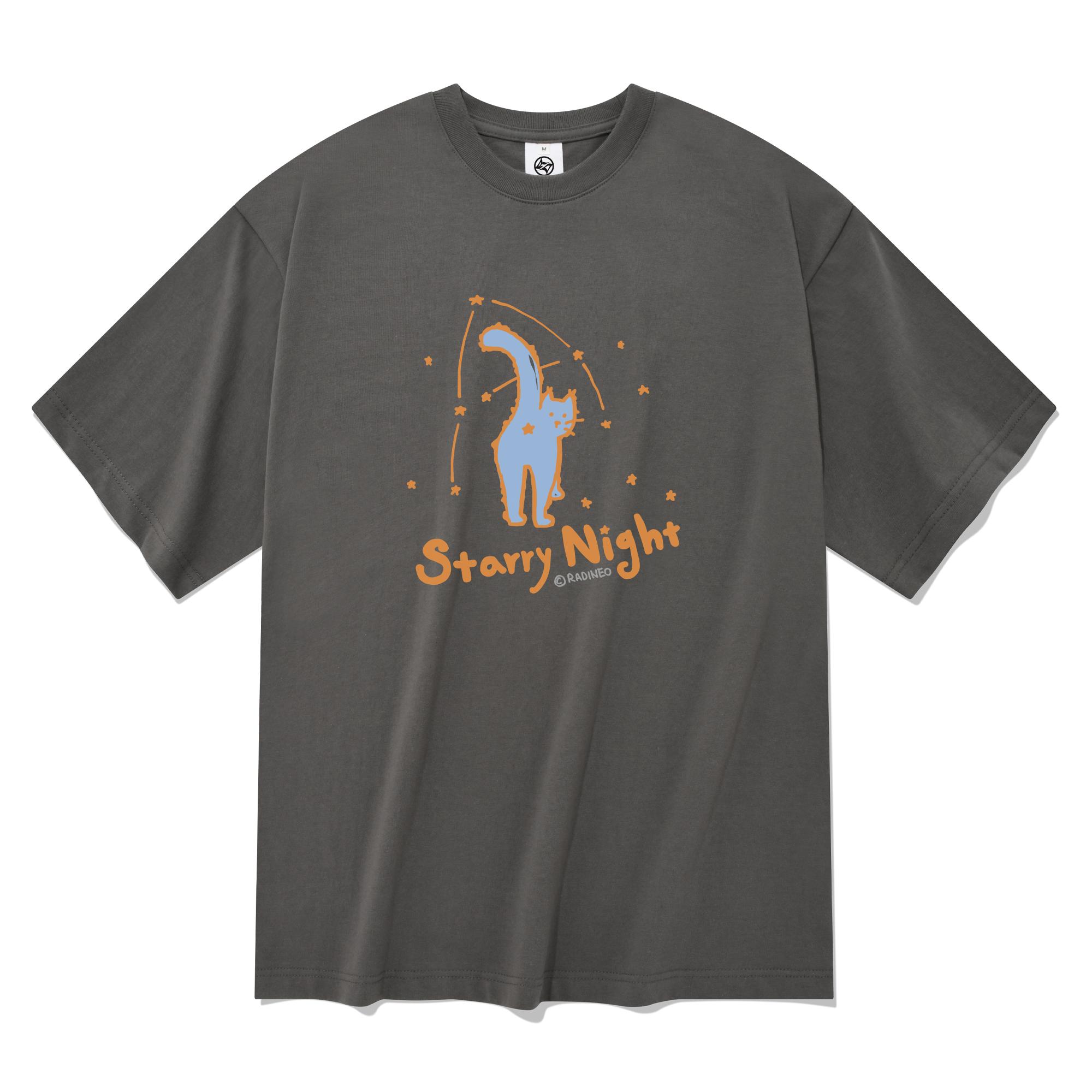 Radineo Starry Night Short Sleeve T-Shirt Gray Gray (Gray)/S